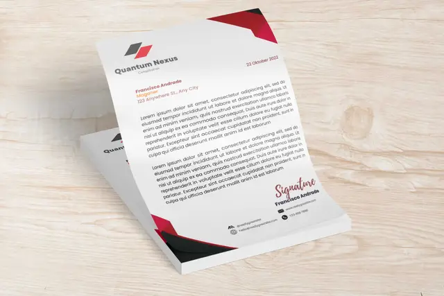 Premium Blue Geometric Business Letterhead | Professional A4 Office Stationery